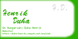 henrik duha business card